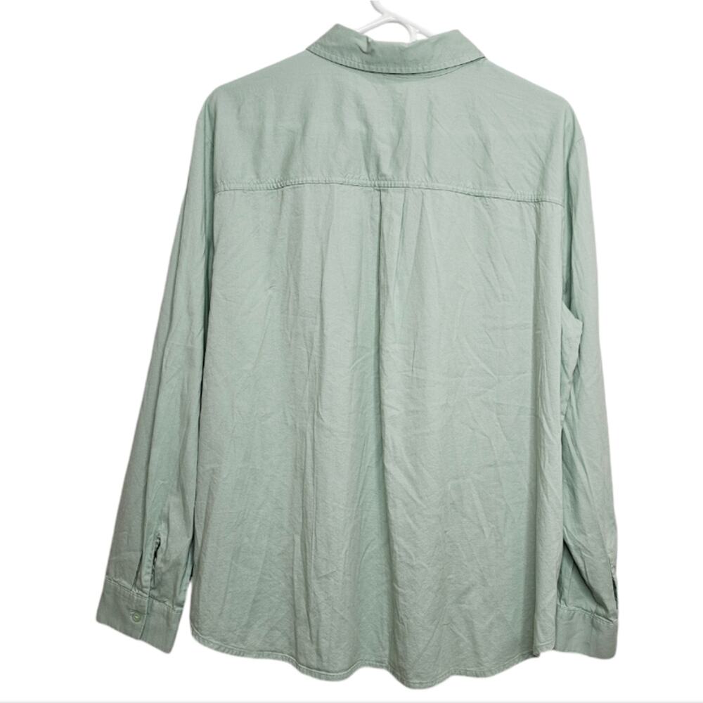 a.n.a Long Sleeve Button Down One Pocket Shirt Mint Green Large - Picture 2 of 6